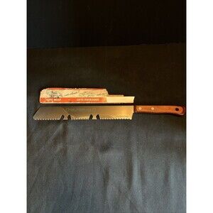EKCO Flint Frozen Food Cutter  Riveted Wood Handle USA Original Sleeve 15 in